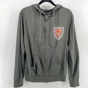 Rascal Flatts Live & Loud 2013 Tour Sweatshirt Gray Orange Zipped Hood S